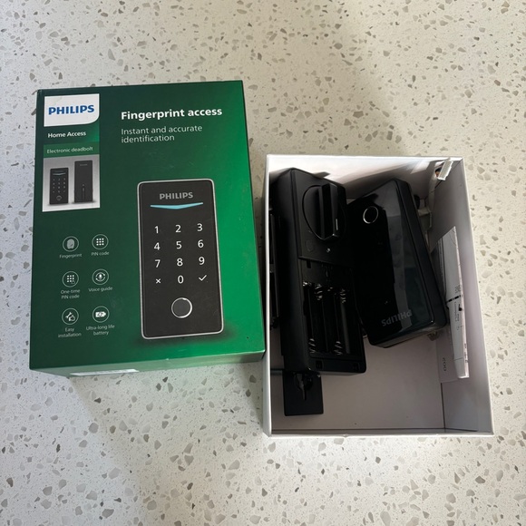 SOLD - Phillips Fingerprint Access Automatic Door Lock - Good Used Condition - Picture 2 of 5